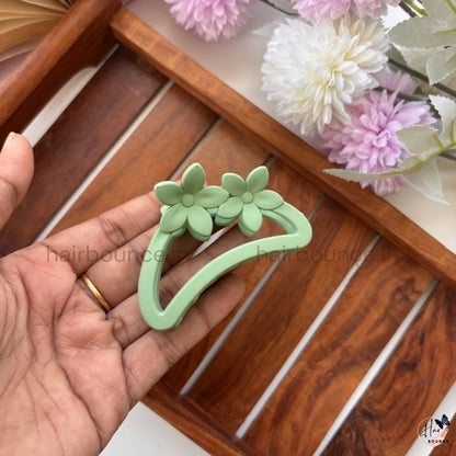 Floral Crescent Hair Claw for Women – Medium