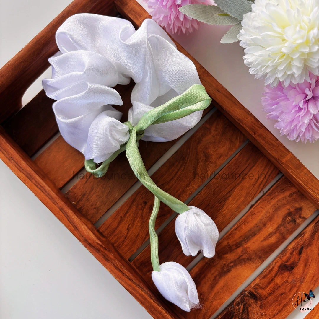 Lovely Tulip Fluffy Scrunchie - Organza