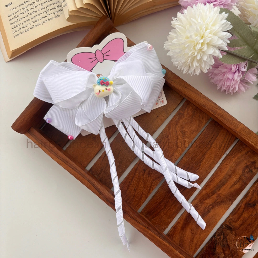 Kawaii Twirl Ribbon Bow Clip