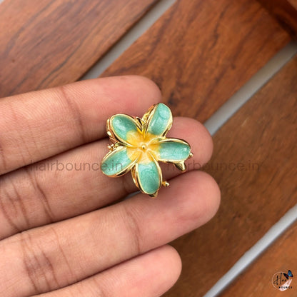 Tropical Bloom Metal Floral Hair Claw - Mini