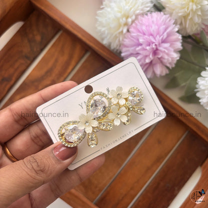 Blossom Bow Crystal Hair Clip