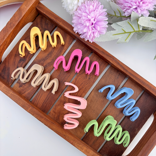 Colourful Metal Zig Zag Hair Claw - Medium