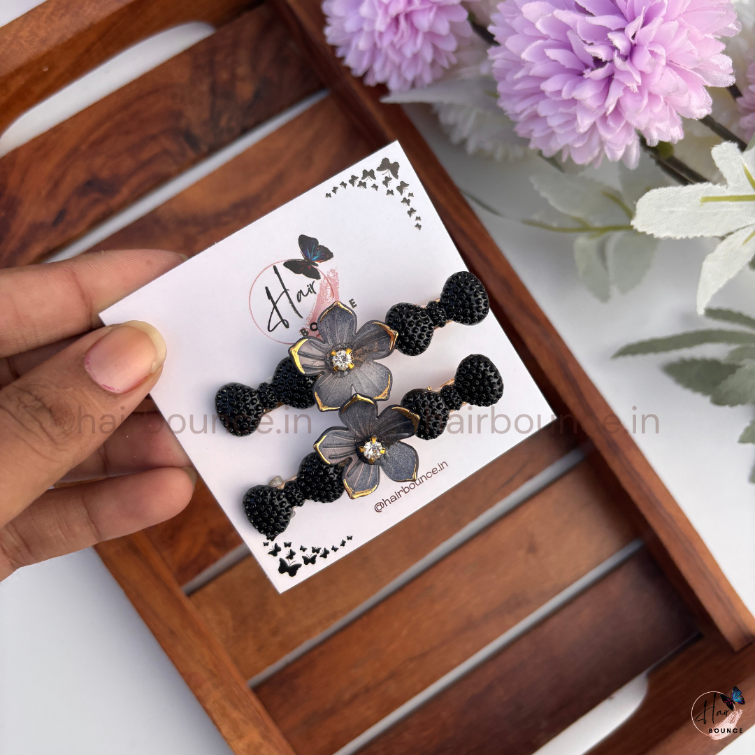 Midnight Elegance Hair Clip Set