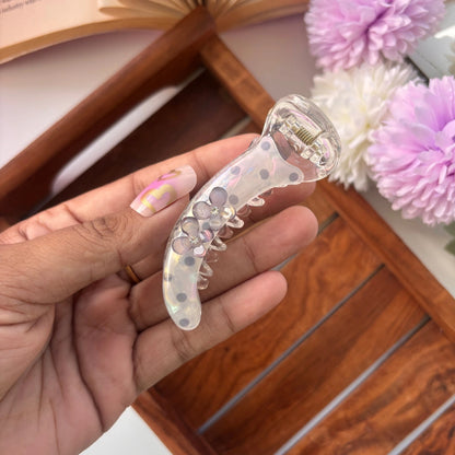 Bofeini Flower Dotted Banana Clip - Medium