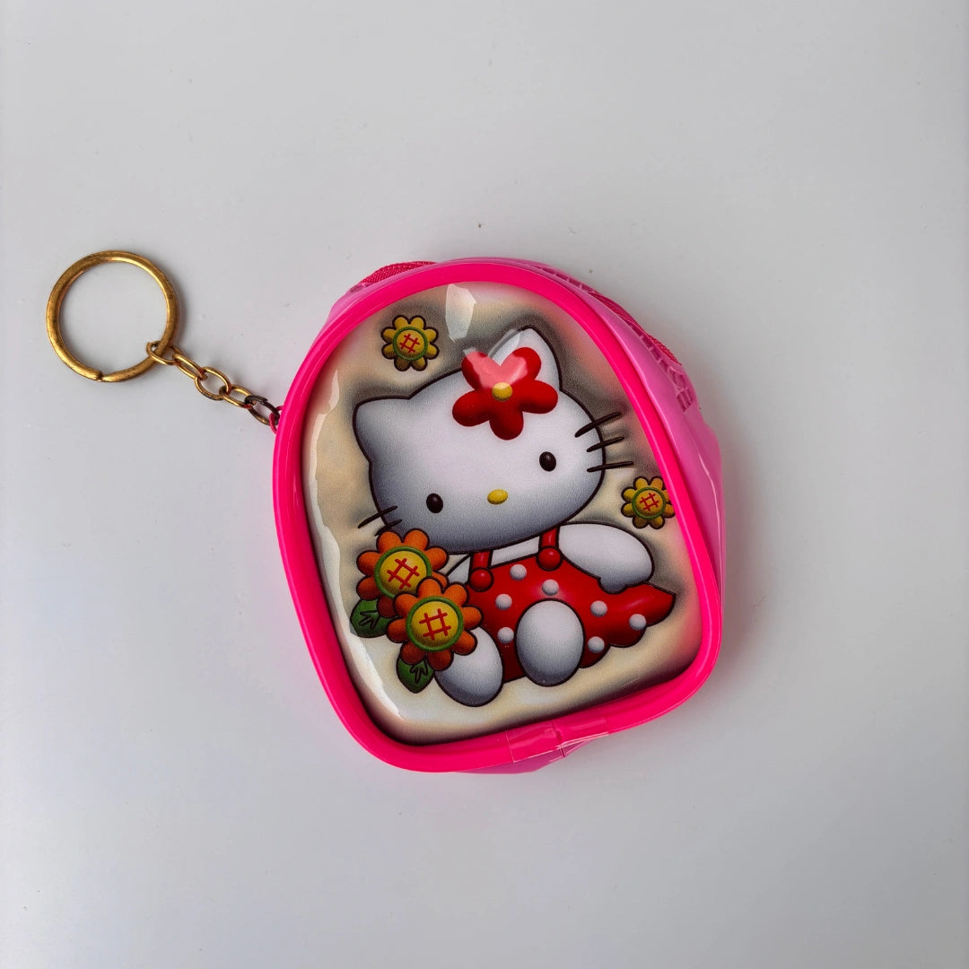 Cute Cartoon Mini Coin Pouch with Keychain