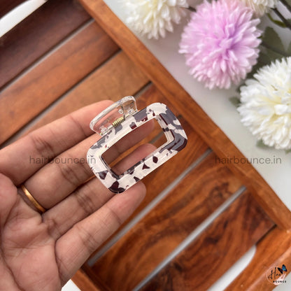 Marble Finish Square Hair Claw - Medium