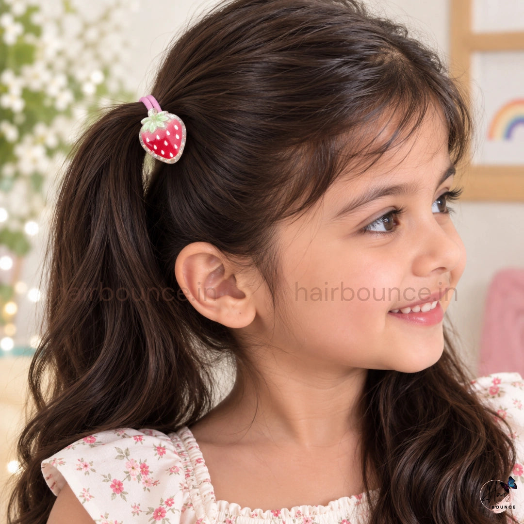 Sparkle Charm Ponytail Rubber Bands for Girls