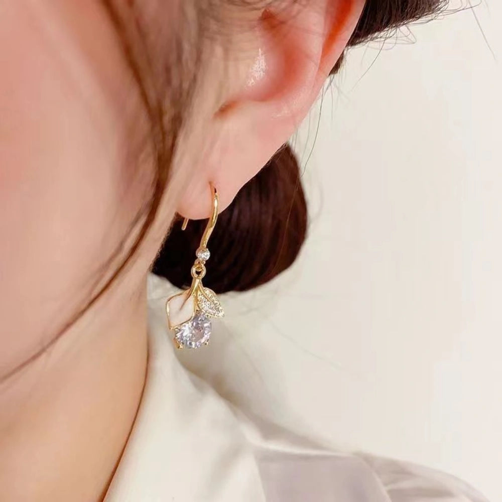 Twilight Leaf Stone Earrings