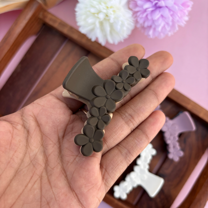 Dual Colour Loop Flower Hair Claw - Medium