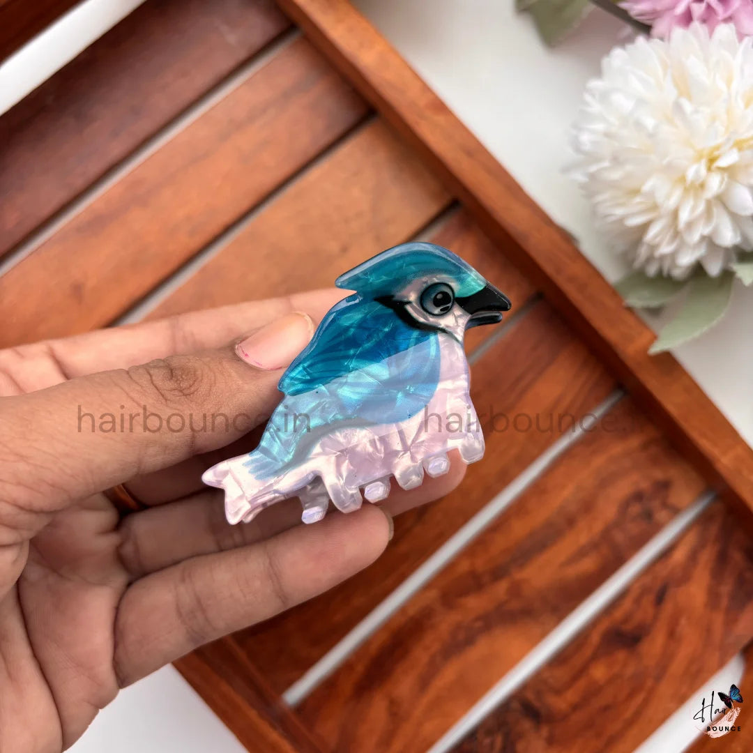 Colourful Cardinal Bird Hair Claw Clip – Medium