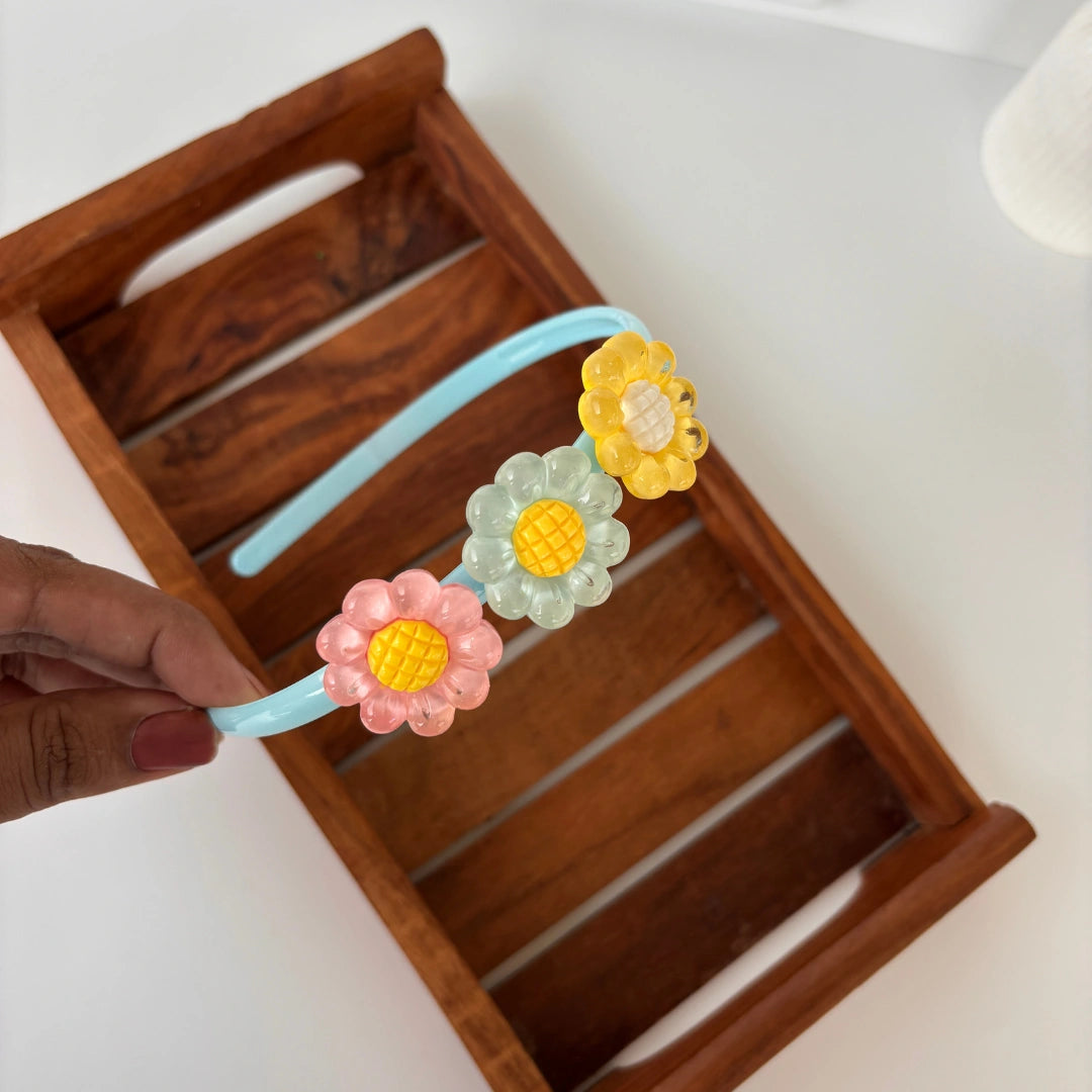 Glossy Daisy Puff Headband