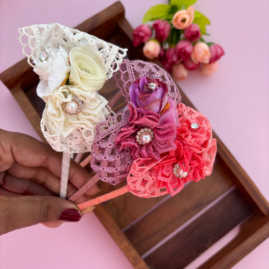 Bow Double Rose Headband