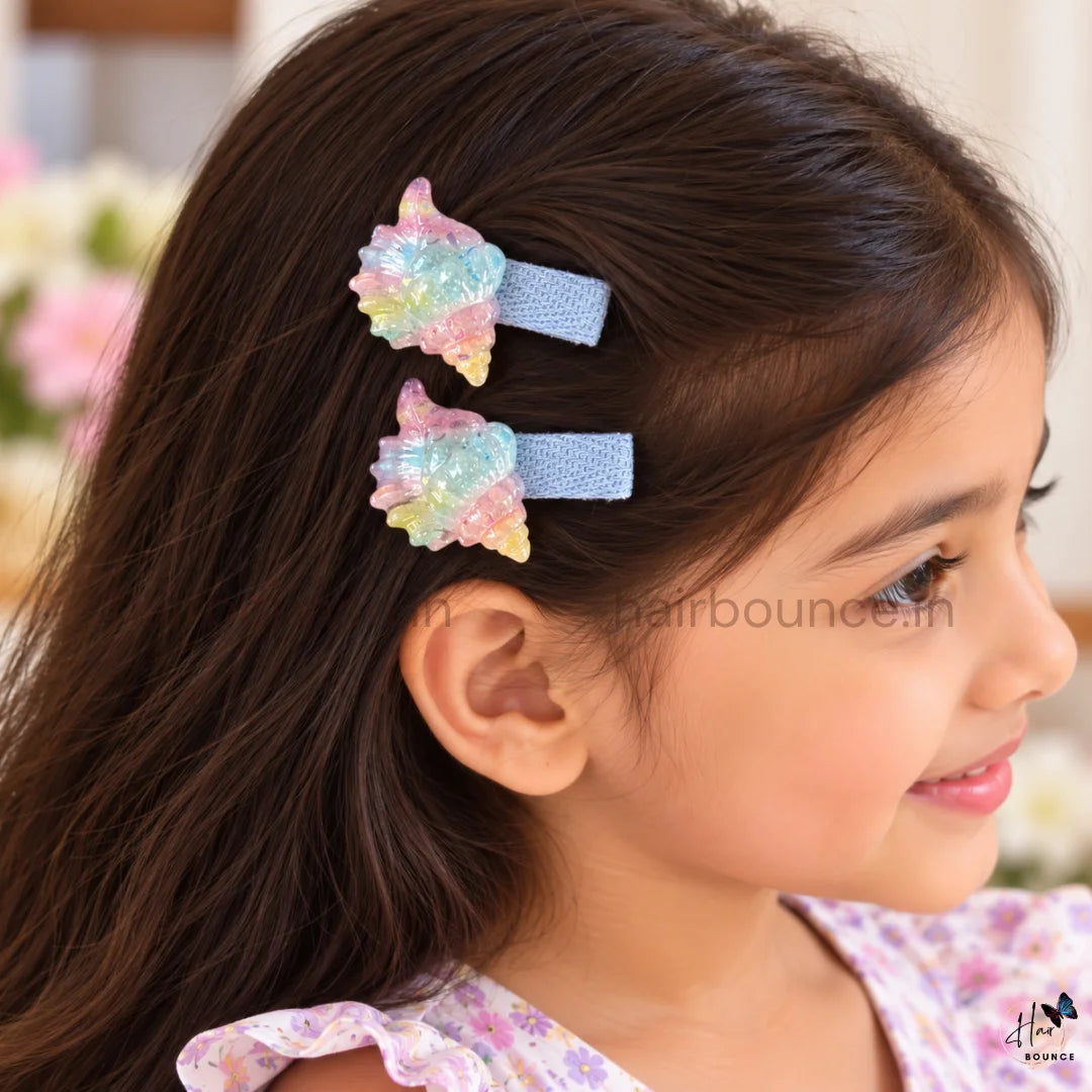 Ocean Wonders Glitter Alligator Hair Clips for Girls - Set of 5