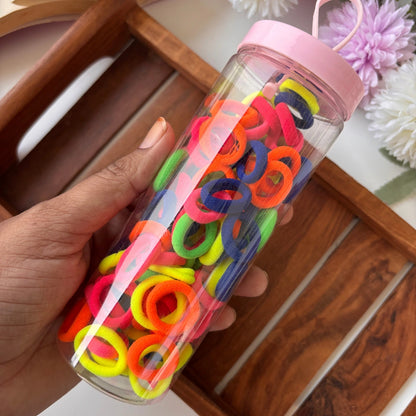 Hair Ties Jar – Soft No Damage Hair Bands for Women, Girls & Kids (Storage Bottle Pack)