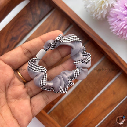 Checkered Edge Sheer Scrunchie