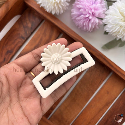 Dual-Colour Sunflower Rectangle Hair Claw – Medium