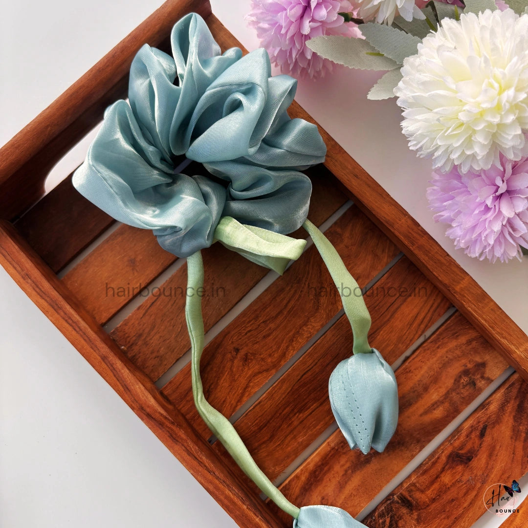 Lovely Tulip Fluffy Scrunchie - Organza