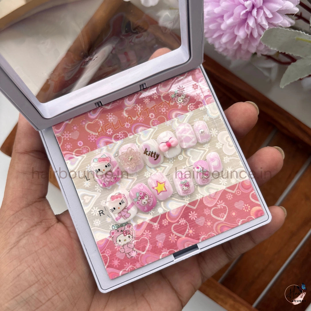 Kawaii Kids Press-On Nail Set – Reusable Fake Nails (6 Designs)