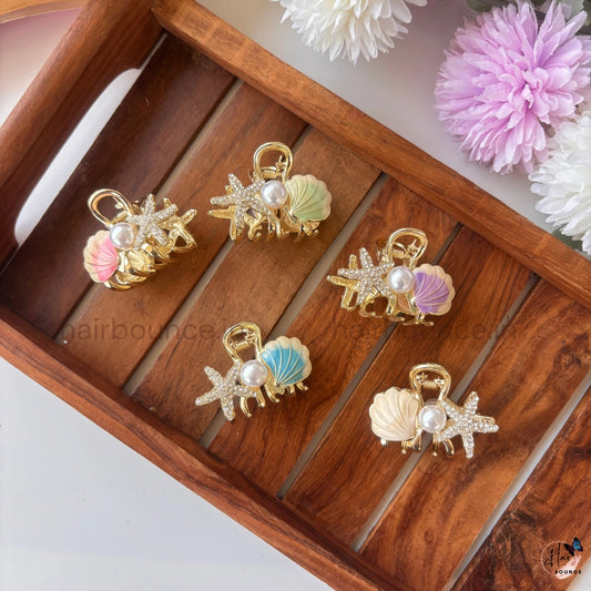 Ocean Pearl Premium Metal Hair Claw - Medium