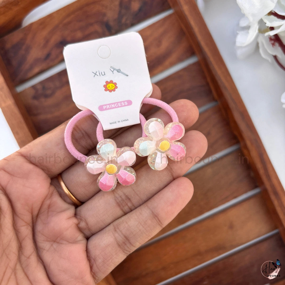 Sparkle Charm Ponytail Rubber Bands for Girls