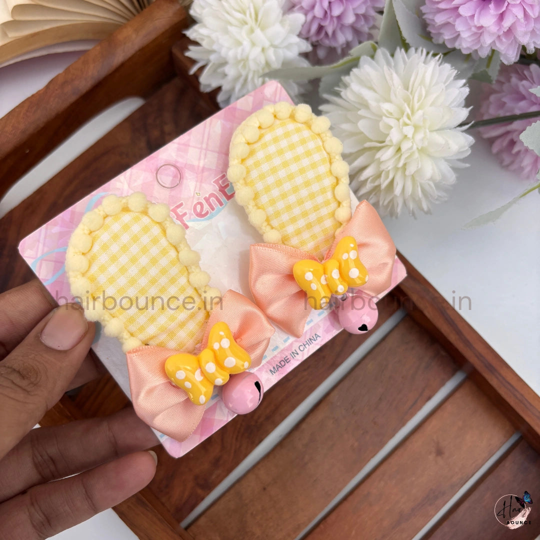 Bella Bunny Bell Snap Hair Clip Set – Pack of 2