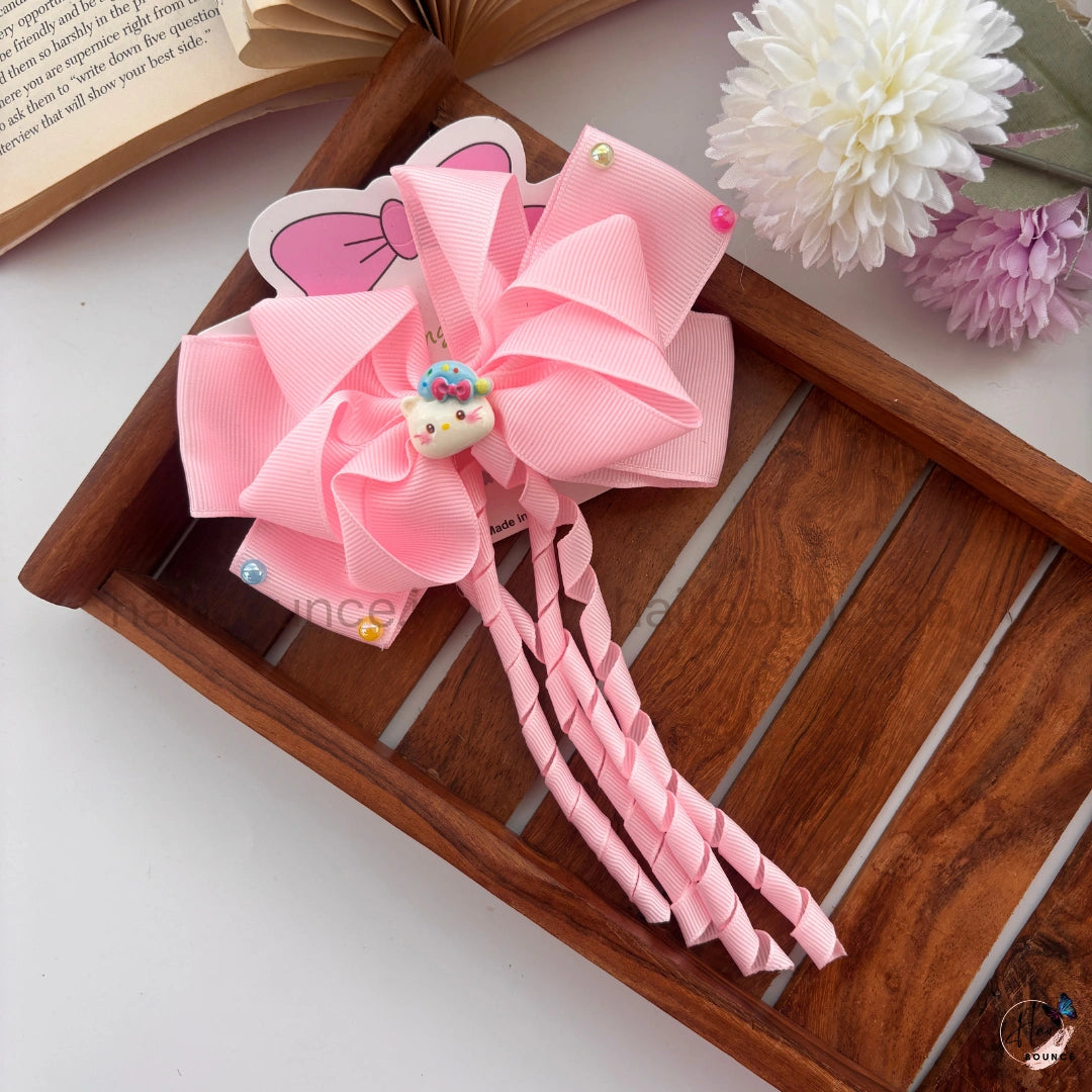 Kawaii Twirl Ribbon Bow Clip
