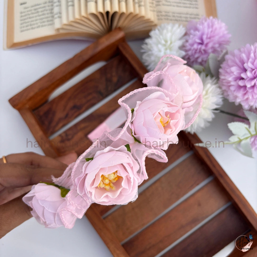 Rosé Bloom Floral Headband for Girls – Elegant Flower Hair Band