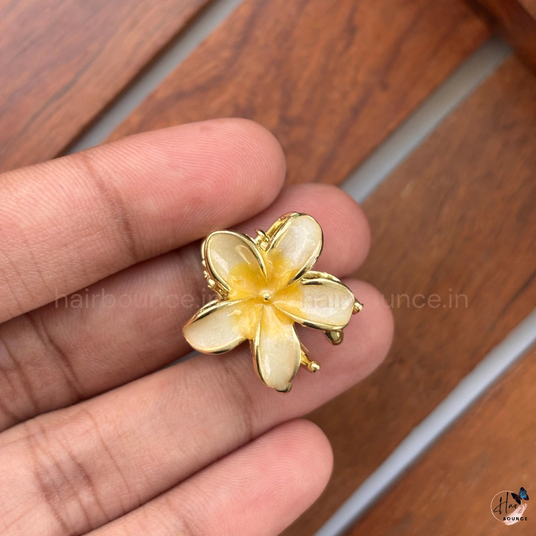 Tropical Bloom Metal Floral Hair Claw - Mini