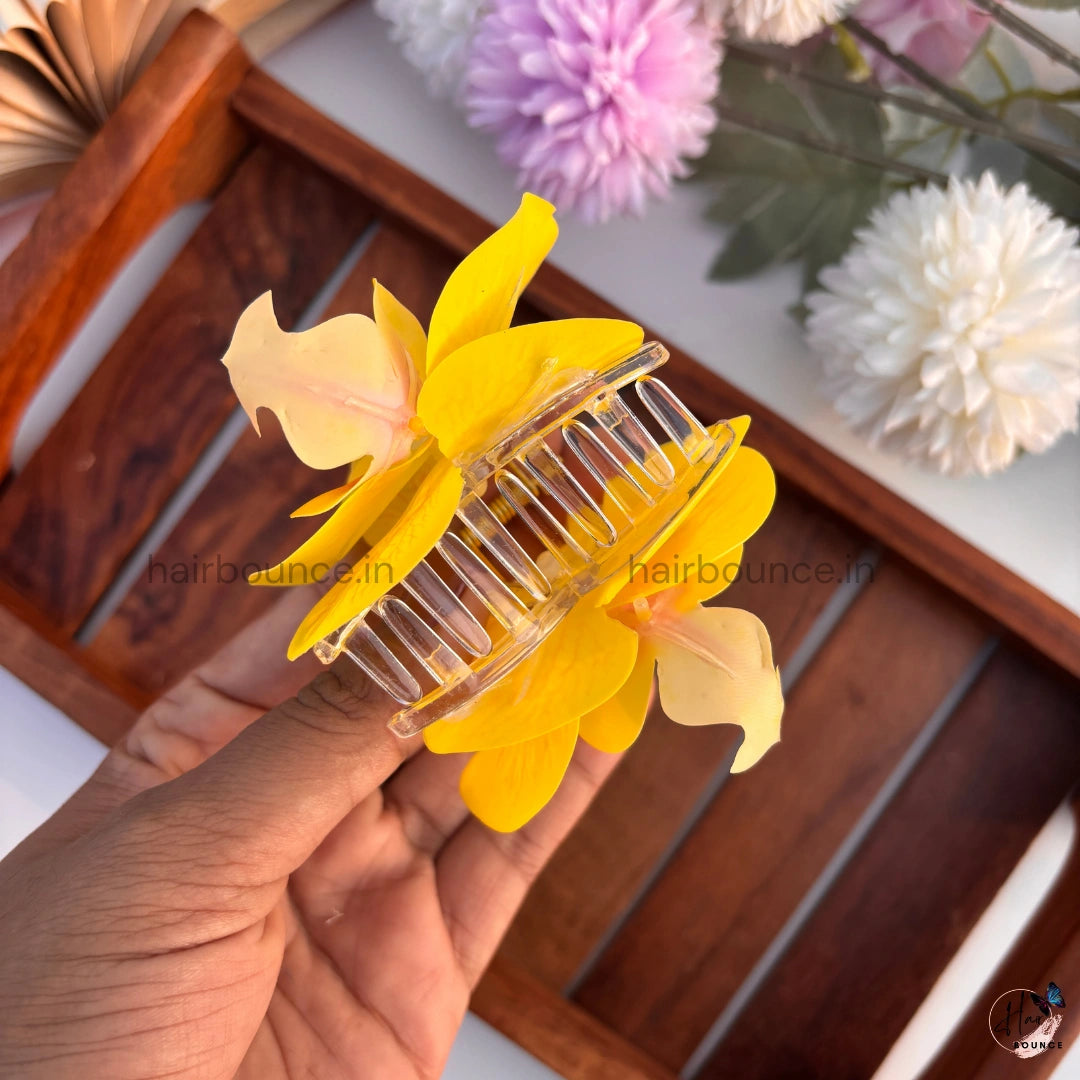Velvet Orchid Bloom Hair Claw - Medium