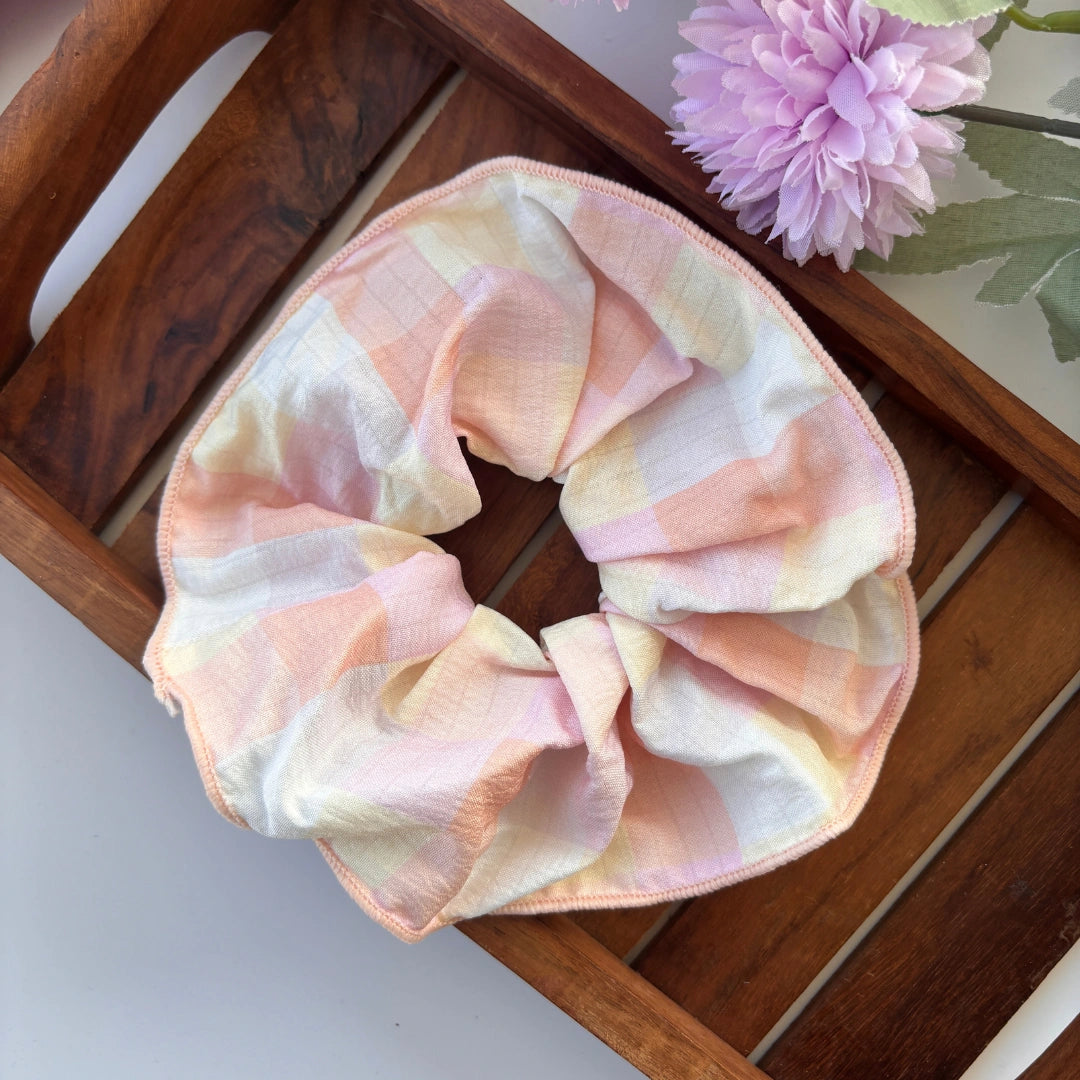 Pastel Checkered Scrunchie