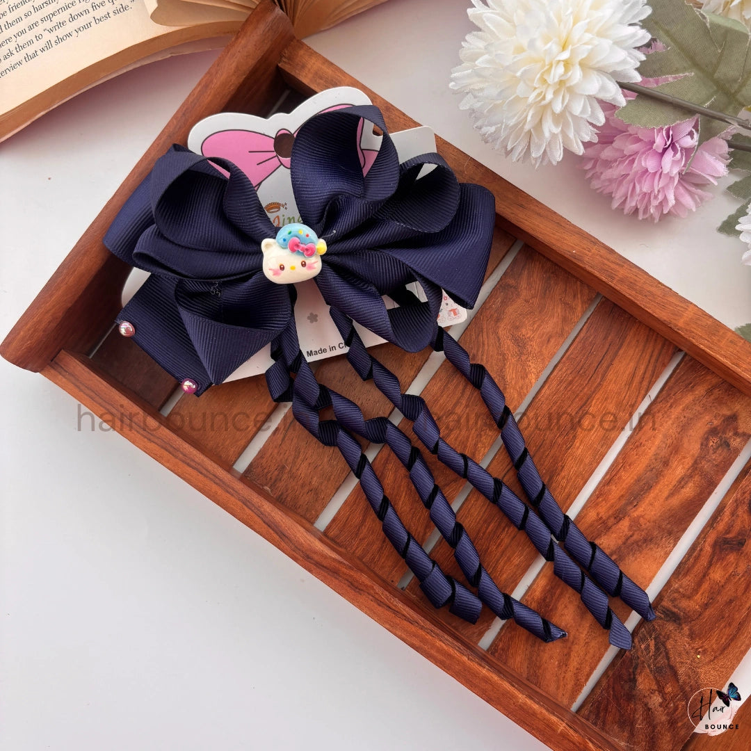 Kawaii Twirl Ribbon Bow Clip