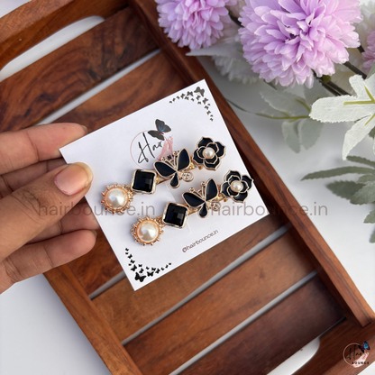 Midnight Elegance Hair Clip Set