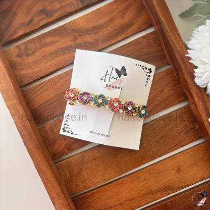Multicolor Swirl Kundan Hair Clip