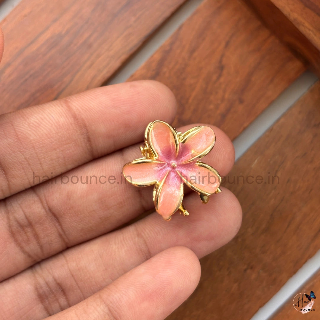 Tropical Bloom Metal Floral Hair Claw - Mini