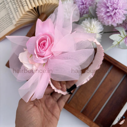 Rosette Grace Floral Bow Headband for Girls