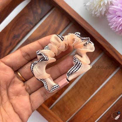 Checkered Edge Sheer Scrunchie