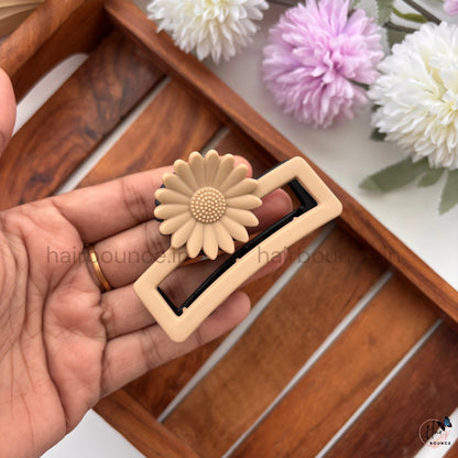 Dual-Colour Sunflower Rectangle Hair Claw – Medium