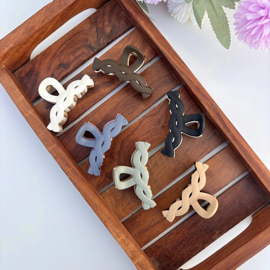 Dual Colour Twisted Hair Claw - Medium