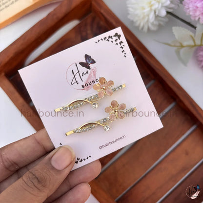 Crystal Flower Hair Pins – Pack of 2