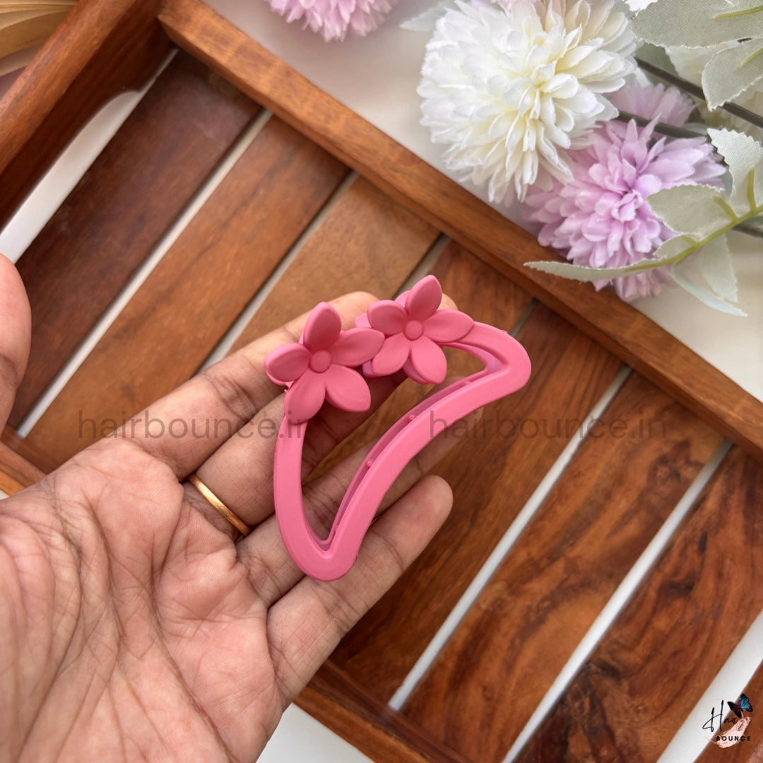 Floral Crescent Hair Claw for Women – Medium