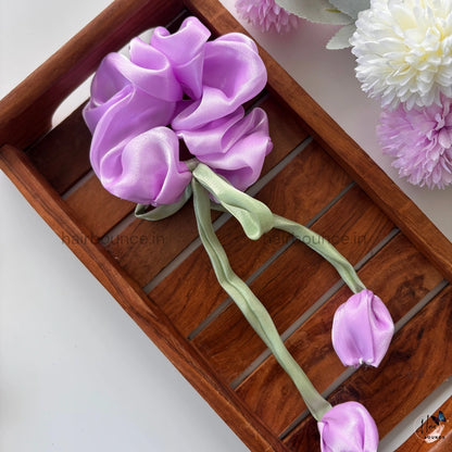 Lovely Tulip Fluffy Scrunchie - Organza