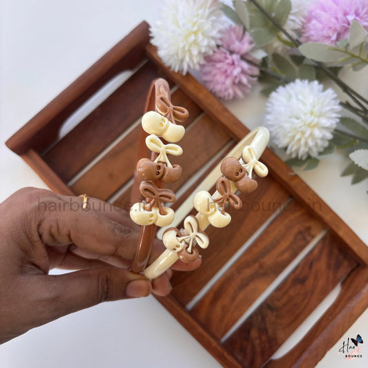 Cherry Bow Hairband – Neutral Collection