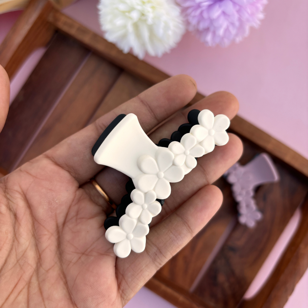 Dual Colour Loop Flower Hair Claw - Medium