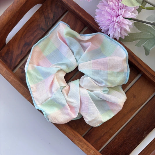 Pastel Checkered Scrunchie