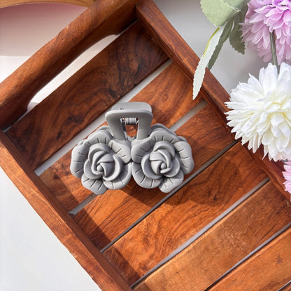 Double Rose Sculpted Hair Claw – Large