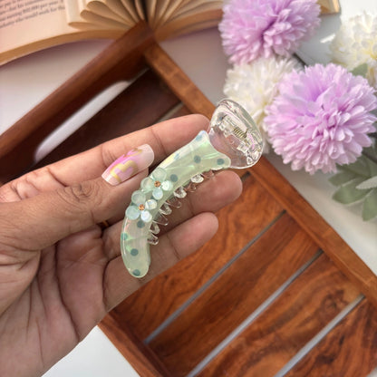 Bofeini Flower Dotted Banana Clip - Medium