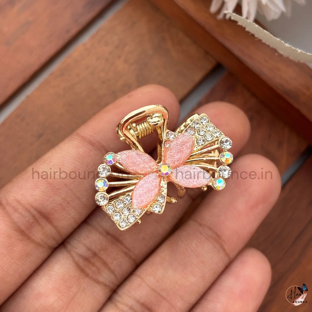 Crystal Petal Mini Hair Claw Clips – Pack of 6