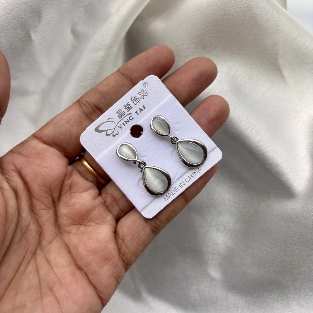 Frosted Stone Drop Earrings