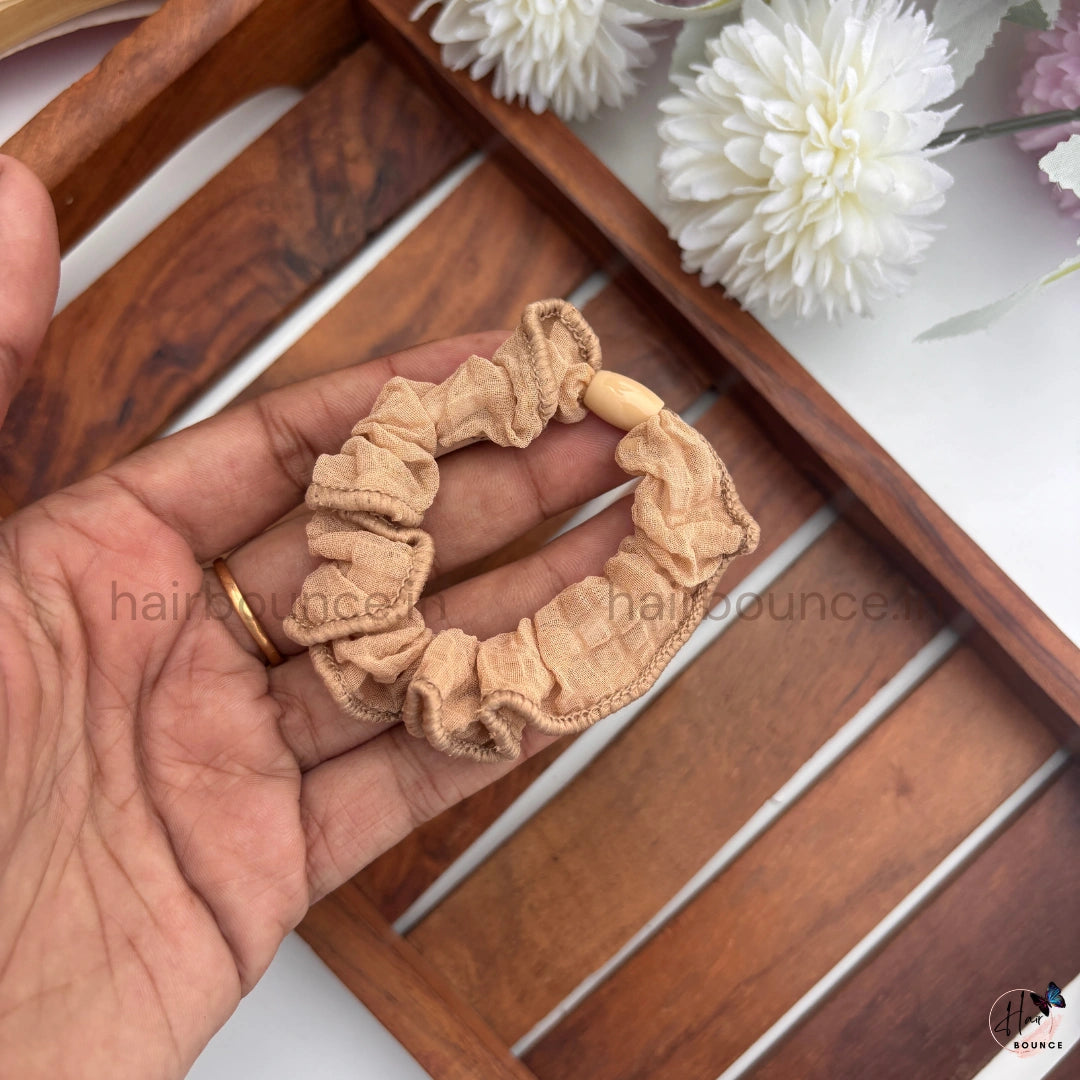 Soft Crinkle Fabric Hair Scrunchies for Women & Girls