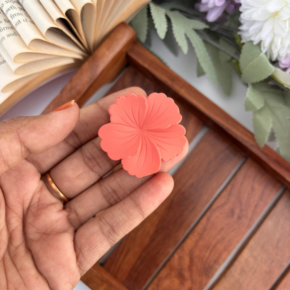Light Shades Matte Hibiscus Flower Hair Claw - Small